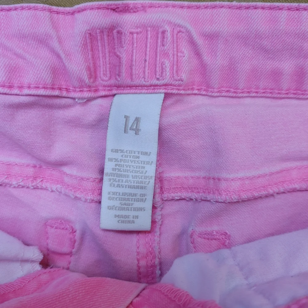 Justice girl's hot pink jean shorts